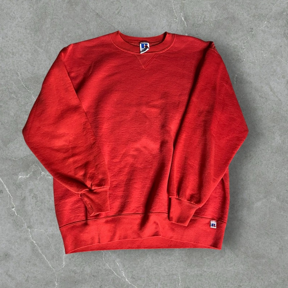 Vintage Russell Sweatshirt Men’s XL Red Pullover Crewneck Blank Made‎ In USA 90s